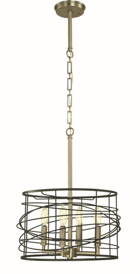 Boca Four Light Mini Chandelier in Brushed Brass and Matte Black (8|5614 BR/MBLACK)