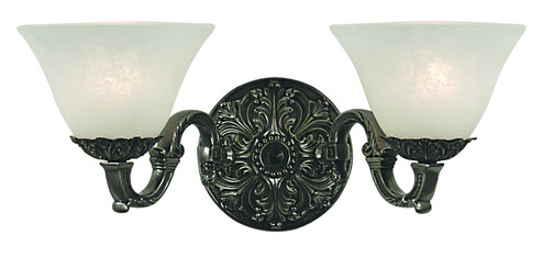 Napoleonic Two Light Wall Sconce in Antique Silver with Amber Marble Glass Shade (8|7882 AS/AM)