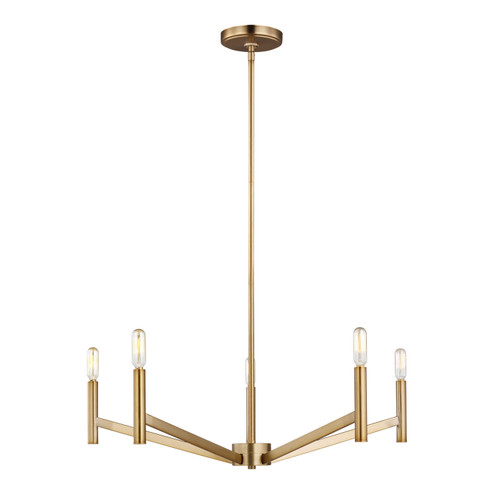 Vector Five Light Chandelier in Satin Brass (454|3124305-848)
