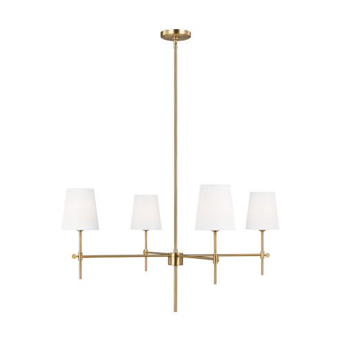 Baker Four Light Chandelier in Satin Brass (454|3287204-848)