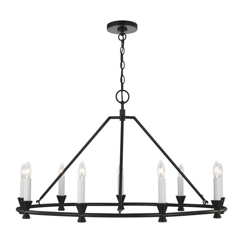 Keystone Nine Light Chandelier in Aged Iron (454|CC1179AI)