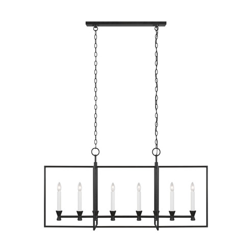 Keystone Six Light Chandelier in Aged Iron (454|CC1406AI)