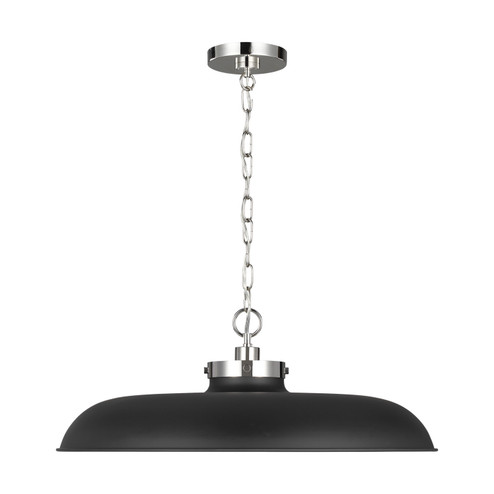 Wellfleet One Light Pendant in Midnight Black and Polished Nickel (454|CP1111MBKPN)