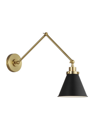 Wellfleet One Light Wall Sconce in Midnight Black and Burnished Brass (454|CW1151MBKBBS)