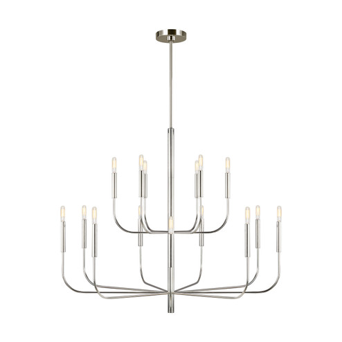 Brianna 15 Light Chandelier in Polished Nickel (454|EC10015PN)