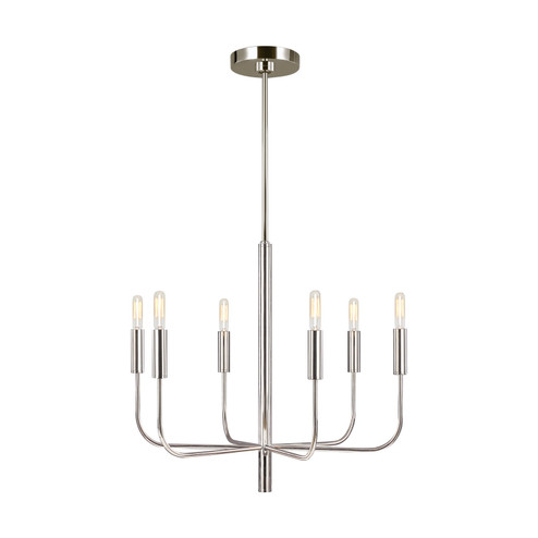 Brianna Six Light Chandelier in Polished Nickel (454|EC1006PN)