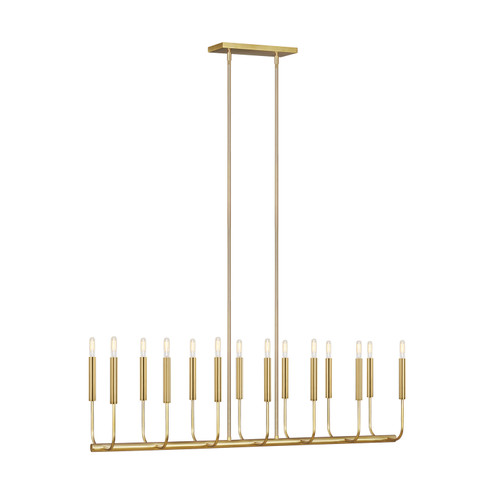 Brianna 14 Light Linear Chandelier in Burnished Brass (454|EC10614BBS)