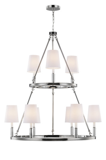 Lismore Nine Light Chandelier in Polished Nickel (454|F2937/3+6PN)