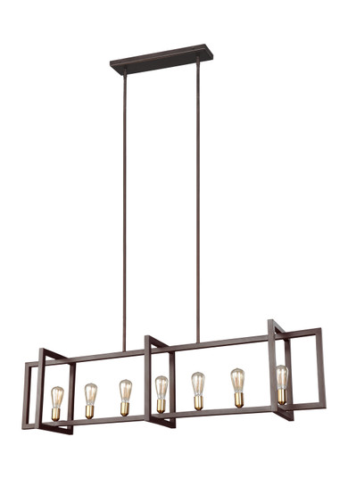 Finnegan Seven Light Island Chandelier in New World Bronze (454|F3148/7NWB)