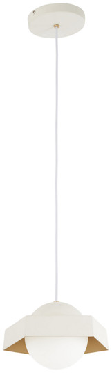 Five-O LED Mini Pendant in Textured White W/Gold Leaf (42|P1390-044G-L)