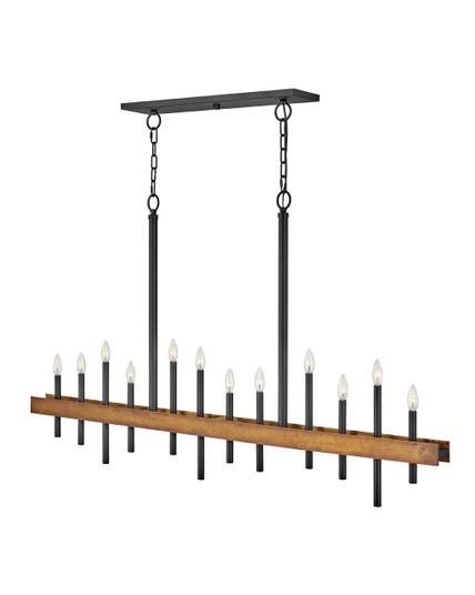 Wells LED Chandelier in Weathered Brass (13|3864WA)