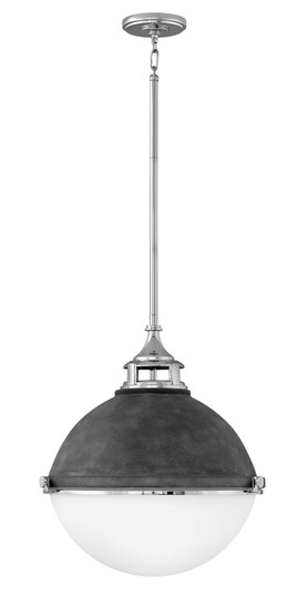 Fletcher LED Pendant in Aged Zinc with Polished Nickel accent (13|4835DZ-PN)