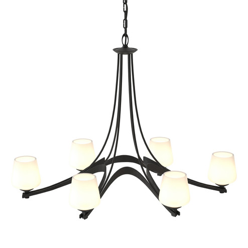 Ribbon Six Light Chandelier in Black (39|104106-SKT-10-GG0236)