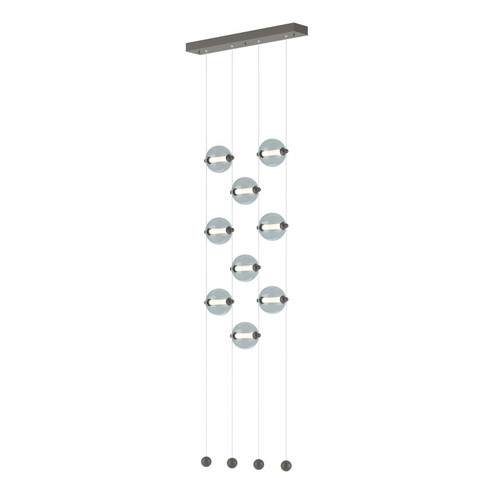 Abacus Abacus 9-Light Ceiling-to-Floor LED Pendant in Dark Smoke (39|139057-LED-STND-07-YL0668)