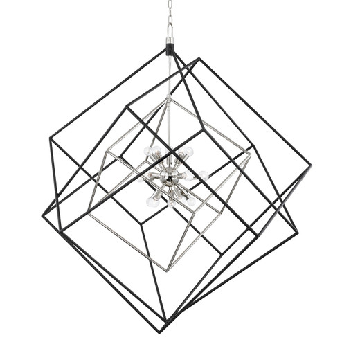 Roundout 15 Light Chandelier in Polished Nickel/Black (70|1255-PN/BK)