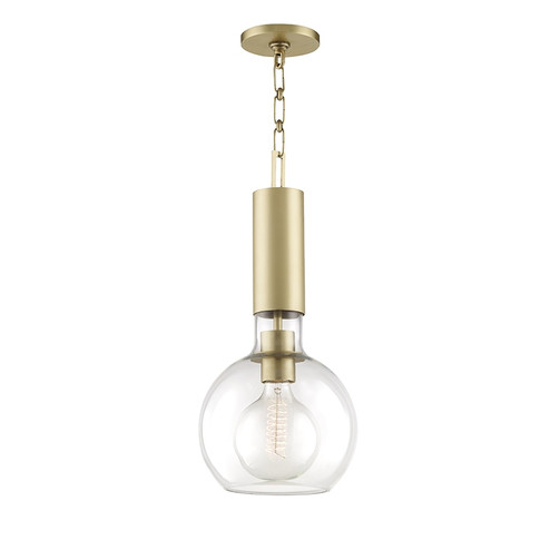 Raleigh One Light Pendant in Aged Brass (70|1409-AGB)