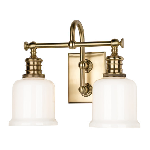 Keswick Two Light Bath Bracket in Aged Brass (70|1972-AGB)