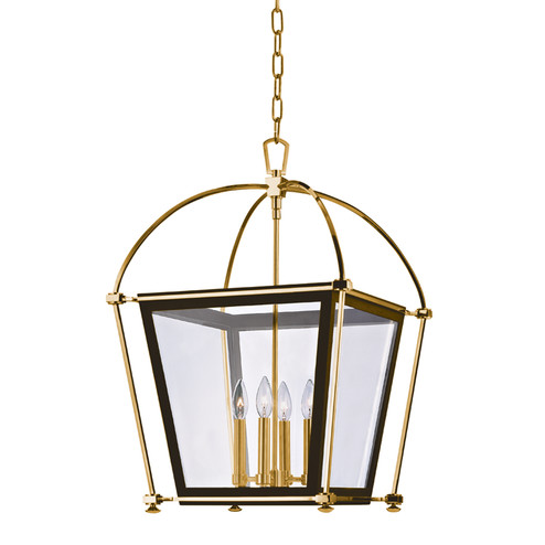 Hollis Four Light Pendant in Aged Brass (70|3618-AGB)