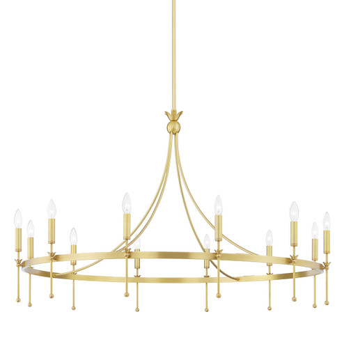 Gates 12 Light Chandelier in Aged Brass (70|4351-AGB)