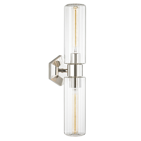 Roebling Two Light Wall Sconce in Polished Nickel (70|5124-PN)