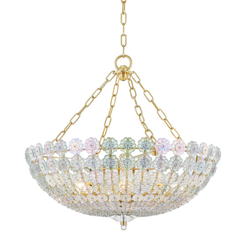 Floral Park Eight Light Chandelier in Aged Brass (70|8224-AGB)