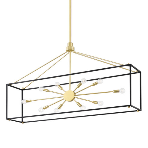 Glendale Ten Light Island Pendant in Aged Brass/Black (70|8948-AGB/BK)