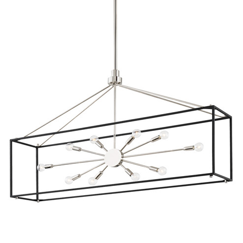 Glendale Ten Light Island Pendant in Polished Nickel/Black (70|8948-PN/BK)