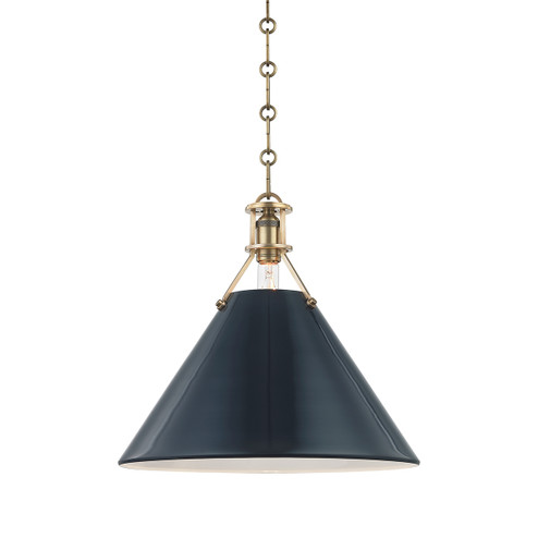 Painted No. 2 One Light Pendant in Aged Brass (70|MDS352-AGB/DBL)