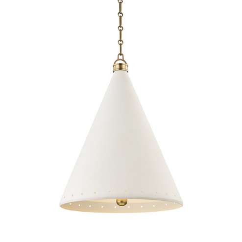 Plaster No.1 Two Light Pendant in Aged Brass/White Plaster (70|MDS402-AGB/WP)