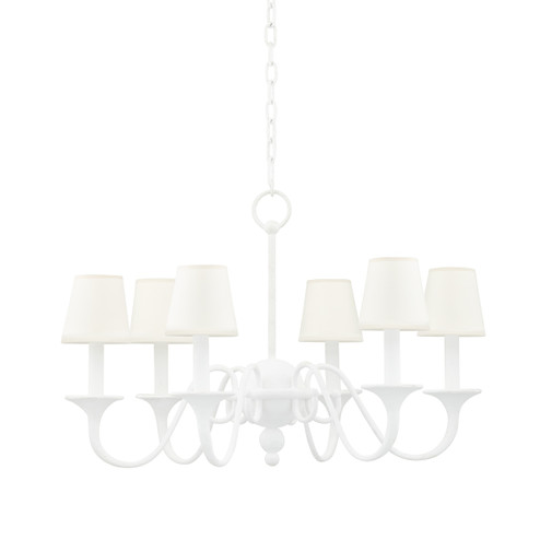 Windsor Six Light Chandelier in White Plaster (70|MDS432-WP)