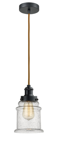 Edison One Light Mini Pendant in Matte Black (405|100BK-10CR-1H-BK-G184)