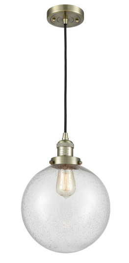 Franklin Restoration LED Mini Pendant in Antique Brass (405|201C-AB-G204-10-LED)