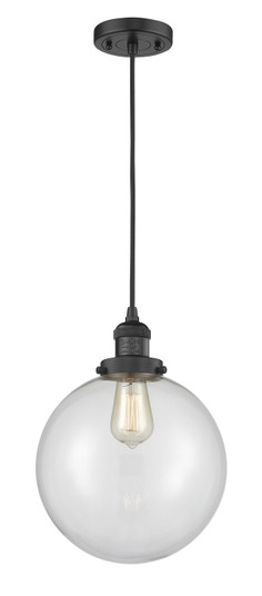 Franklin Restoration One Light Mini Pendant in Matte Black (405|201C-BK-G202-10)