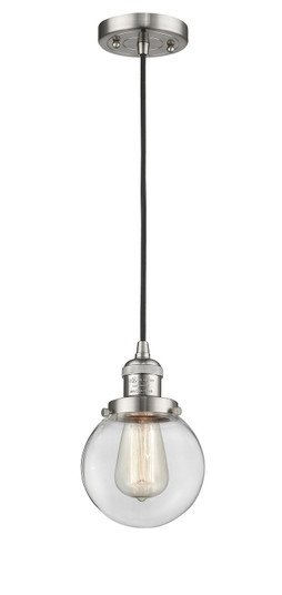 Franklin Restoration One Light Mini Pendant in Brushed Satin Nickel (405|201C-SN-G202-6)