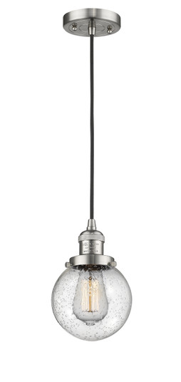 Franklin Restoration One Light Mini Pendant in Brushed Satin Nickel (405|201C-SN-G204-6)