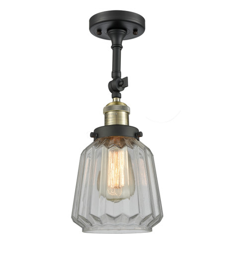 Franklin Restoration One Light Semi-Flush Mount in Black Antique Brass (405|201F-BAB-G142)