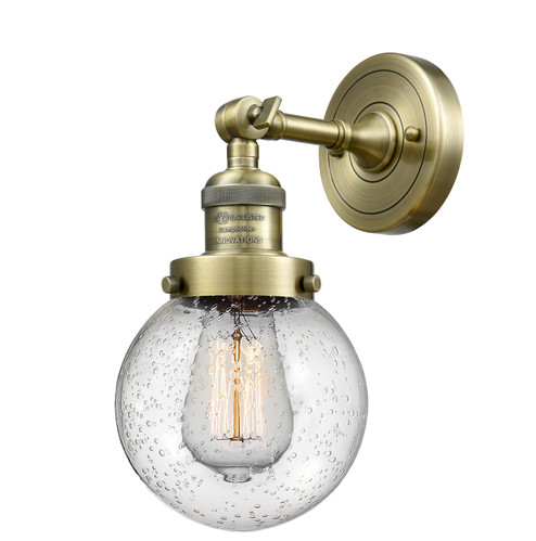 Franklin Restoration LED Wall Sconce in Antique Brass (405|203-AB-G204-6-LED)