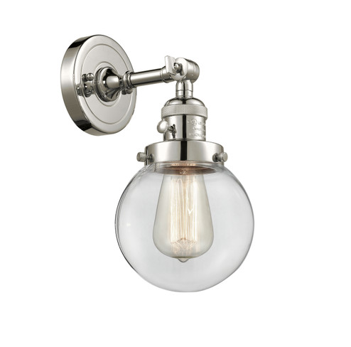 Franklin Restoration One Light Wall Sconce in Polished Nickel (405|203SW-PN-G202-6)