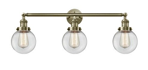 Franklin Restoration Three Light Bath Vanity in Antique Brass (405|205-AB-G202-6)