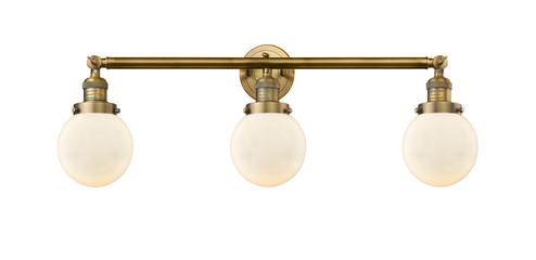 Franklin Restoration Three Light Bath Vanity in Brushed Brass (405|205-BB-G201-6)