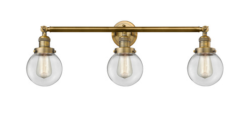 Franklin Restoration Three Light Bath Vanity in Brushed Brass (405|205-BB-G202-6)