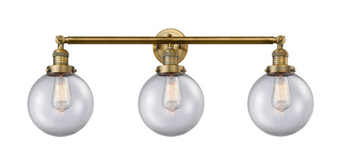 Franklin Restoration Three Light Bath Vanity in Brushed Brass (405|205-BB-G202-8)