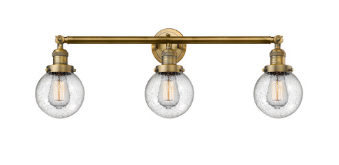 Franklin Restoration Three Light Bath Vanity in Brushed Brass (405|205-BB-G204-6)