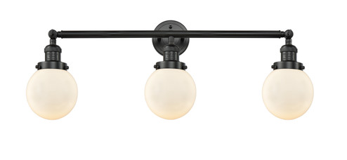 Franklin Restoration Three Light Bath Vanity in Matte Black (405|205-BK-G201-6)