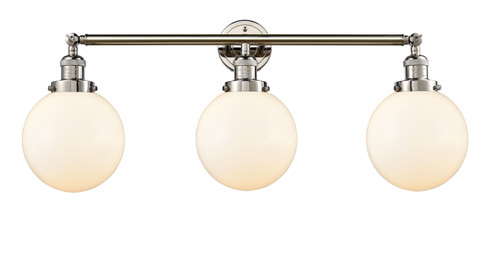 Franklin Restoration Three Light Bath Vanity in Polished Nickel (405|205-PN-G201-8)