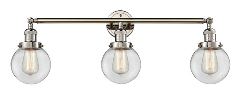 Franklin Restoration Three Light Bath Vanity in Polished Nickel (405|205-PN-G202-6)