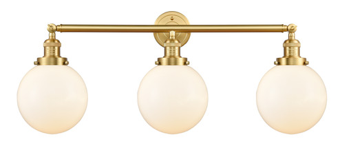 Franklin Restoration Three Light Bath Vanity in Satin Gold (405|205-SG-G201-8)