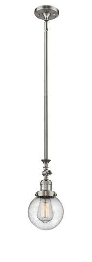 Franklin Restoration One Light Mini Pendant in Brushed Satin Nickel (405|206-SN-G204-6)