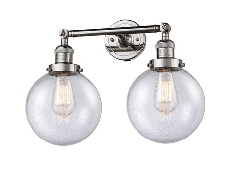 Franklin Restoration Two Light Bath Vanity in Polished Nickel (405|208-PN-G204-8)