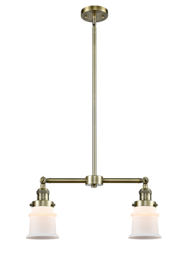 Franklin Restoration Two Light Island Pendant in Antique Brass (405|209-AB-G181S)